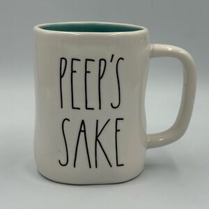Rae Dunn Ceramic Coffee Mug “Peep’s Sake” White/Teal 16oz Easter Mug